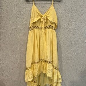 Elegant High-Low Yellow Dress